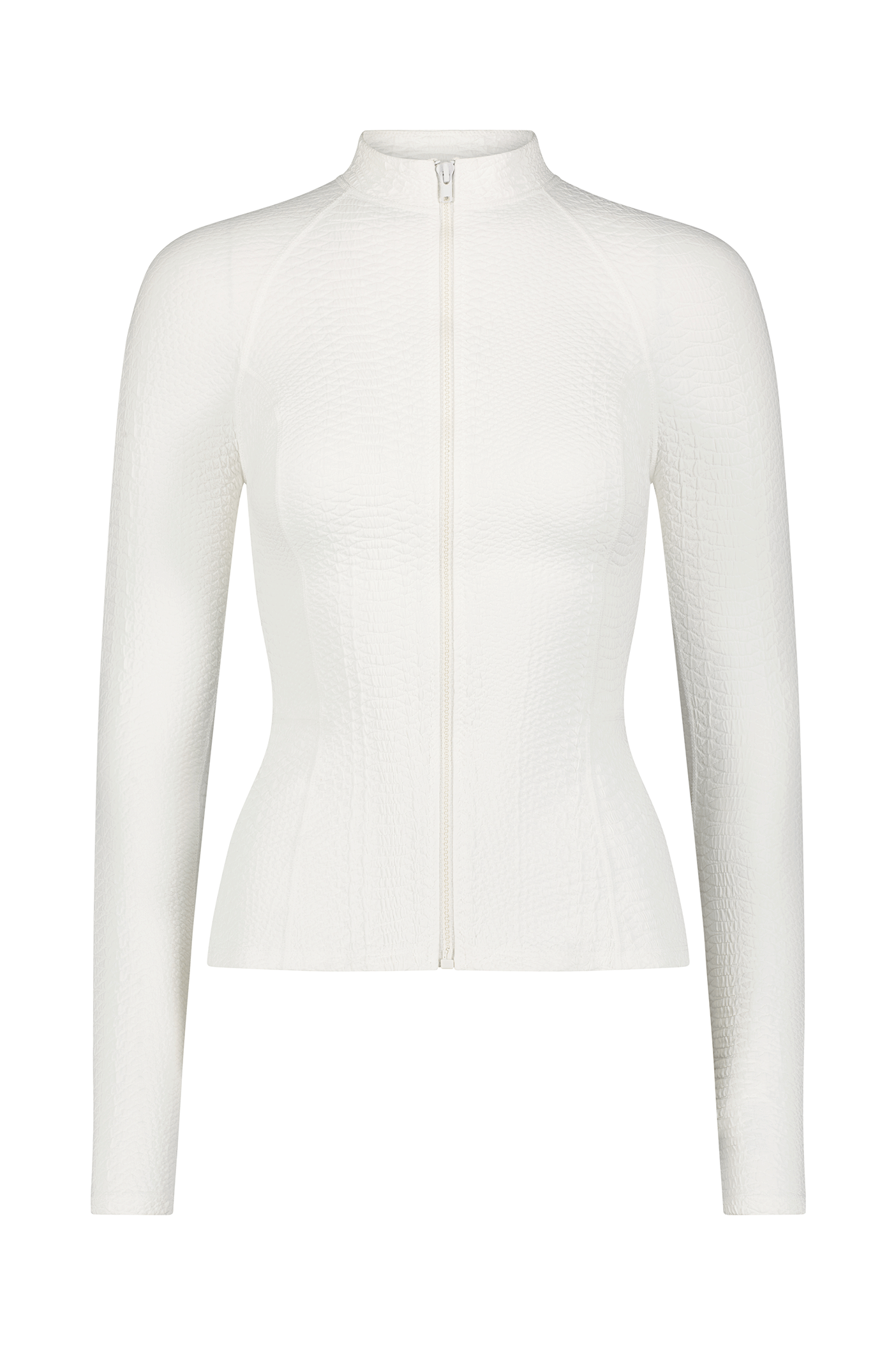 Textured White Athletic Jacket