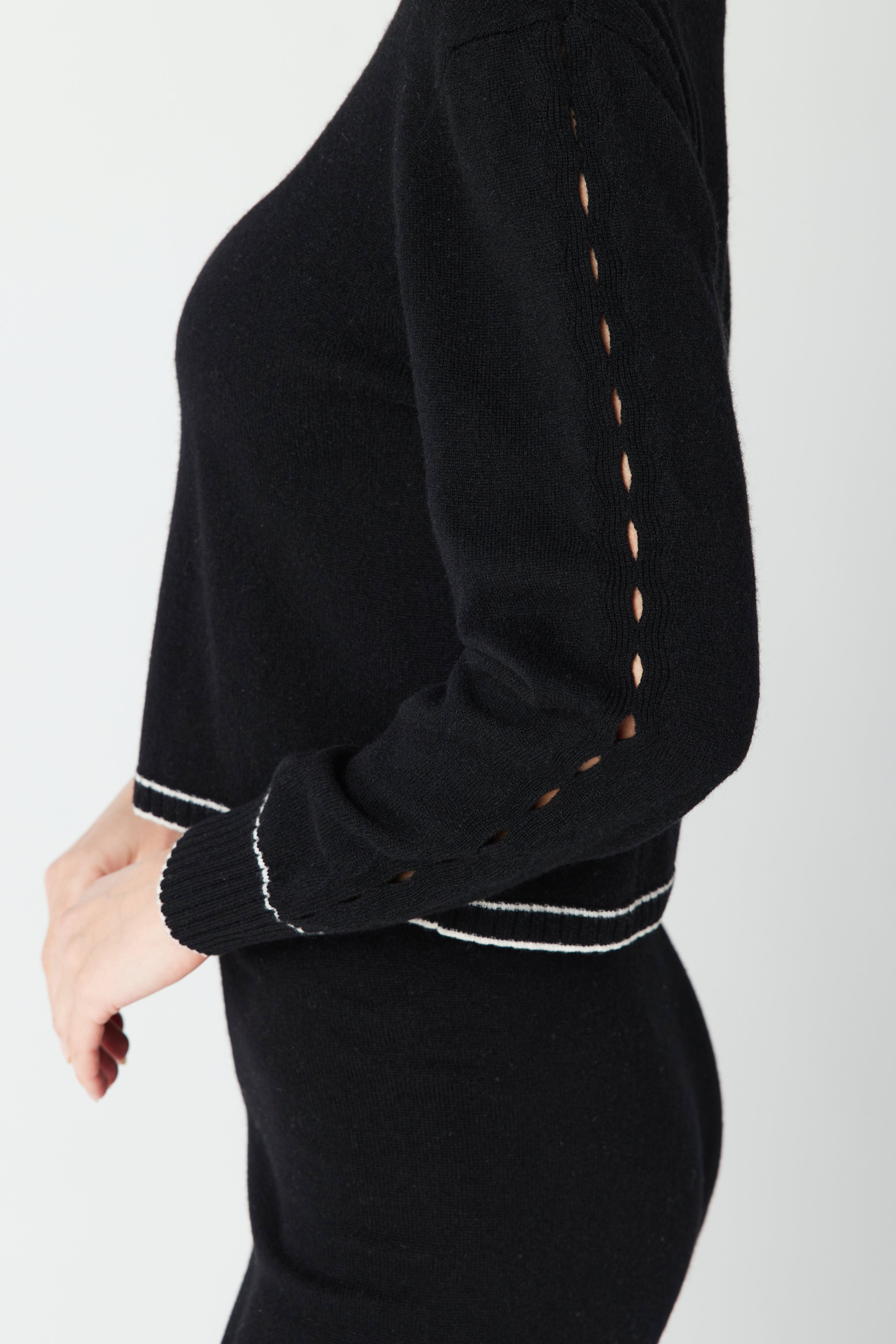 June Half Zip Black Cashmere Hoodie Loungwear